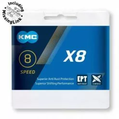 KMC X8 Kette (8-fach) -Vitus Verkäufe KMC X8 8 Speed Chain Chains Silver EPT K108A