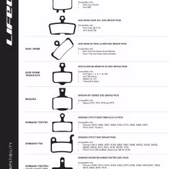 LifeLine Avid SRAM Code 2011 Scheibenbremsbeläge -Vitus Verkäufe LL Brake20Pad20Compatability20V1 scaled