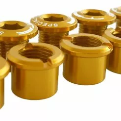 TA - Kettenblattschrauben Aus Alu-Legierung Für Zweifachkurbeln - 5 Stück -Vitus Verkäufe TA Alloy Double Chain Ring Bolts Set of 5 Chain Rings Gold TAD227